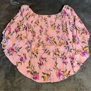 No Boundaries/NOBO Pink Floral Shirt Size Juniors Small (Women's XS)